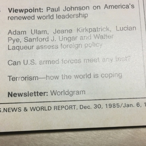 Vtg US NEWS & World Report Magazine Dec 30, 1985-Jan 6, 1986 A Rekindled Spirit - Picture 2 of 12